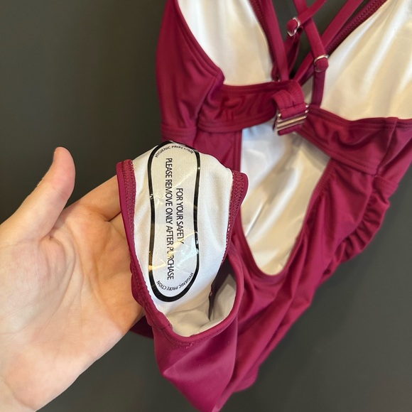 CHARMO | Burgundy One Piece Swimsuit | XS | NWT - Picture 6 of 8